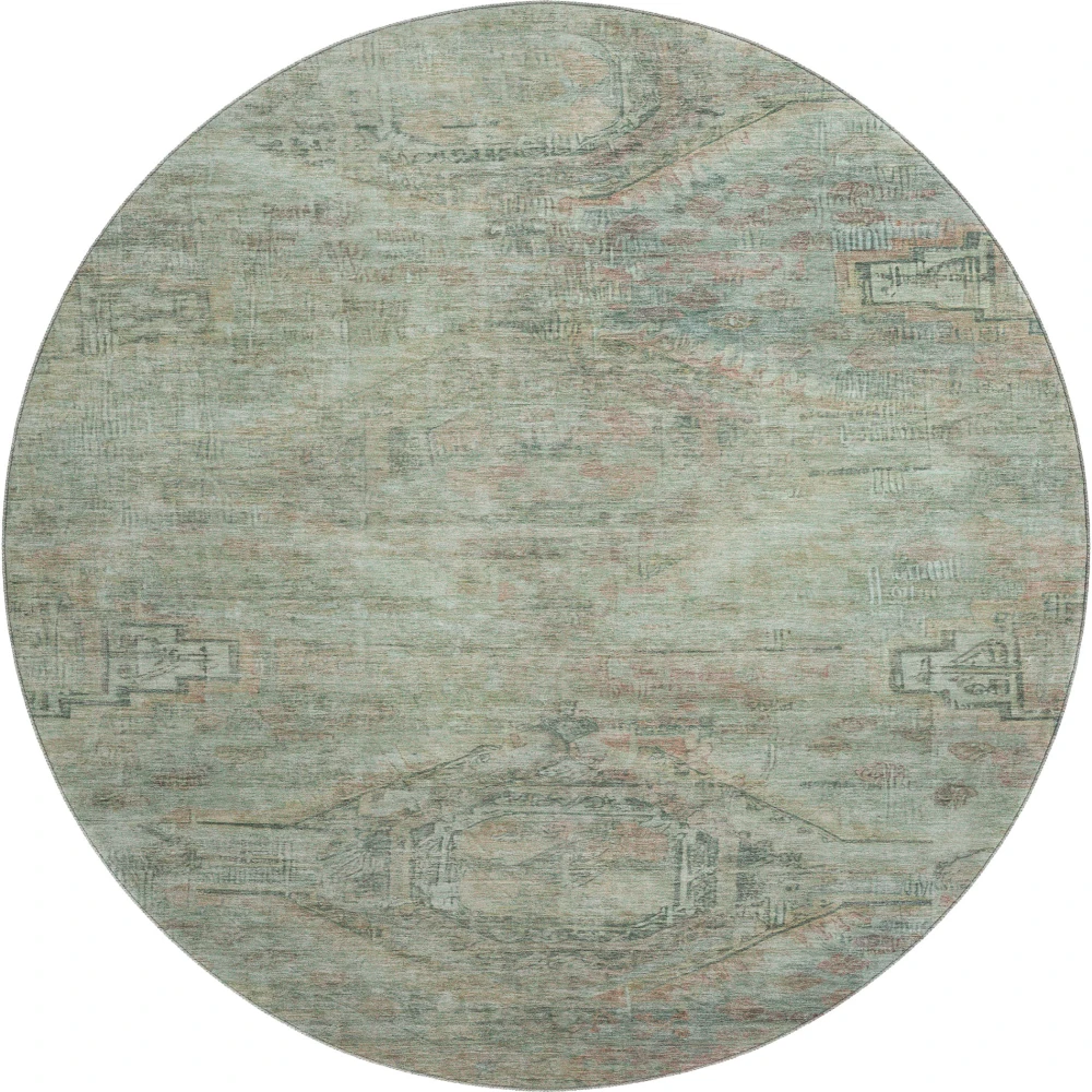 Mayfield AMF1631 Teal 8' x 8' Rug