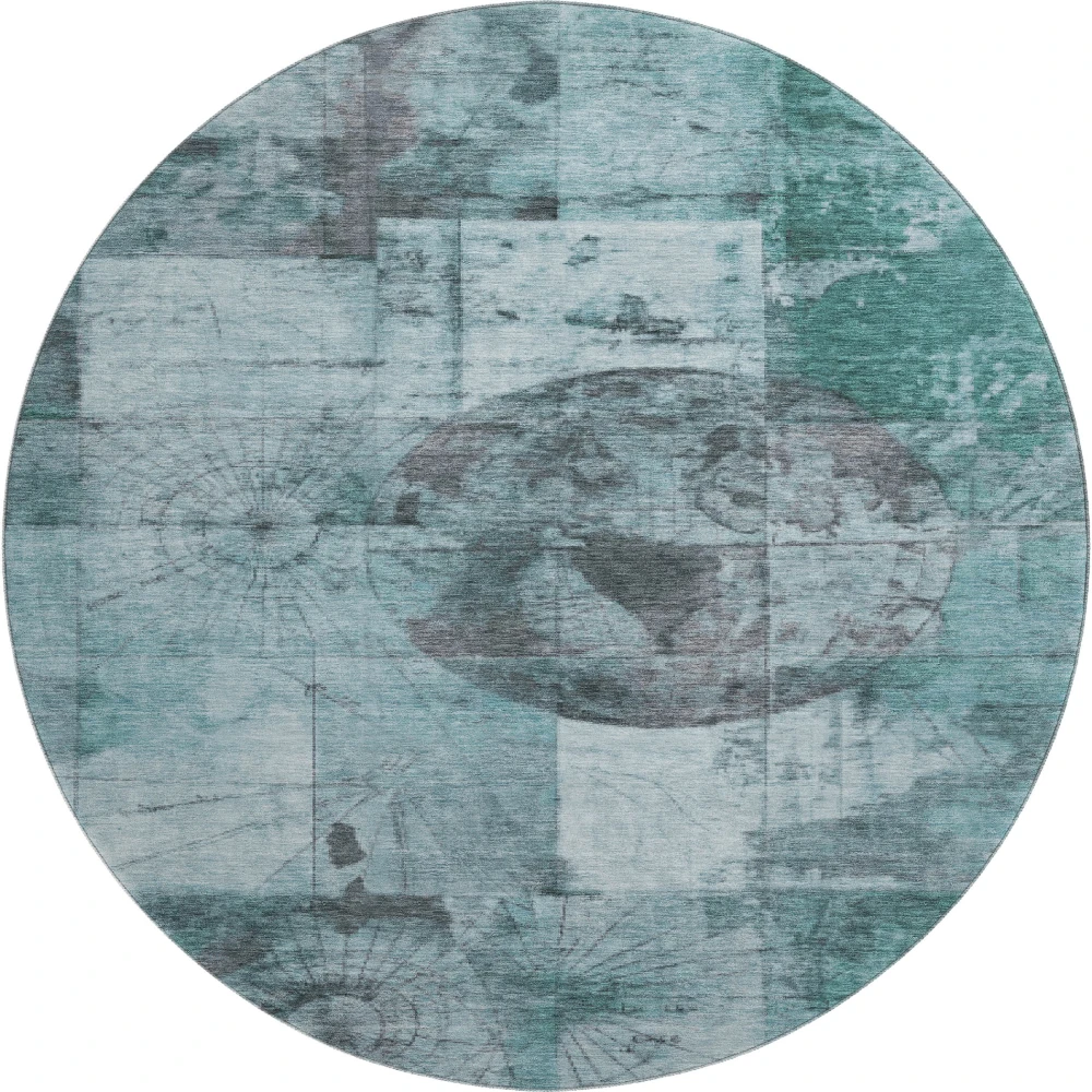 Mayfield AMF1905 Teal 8' x 8' Rug