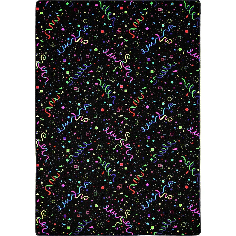 Neon Lights Celebration 4' x 6' Area Rug in Color Fluorescent