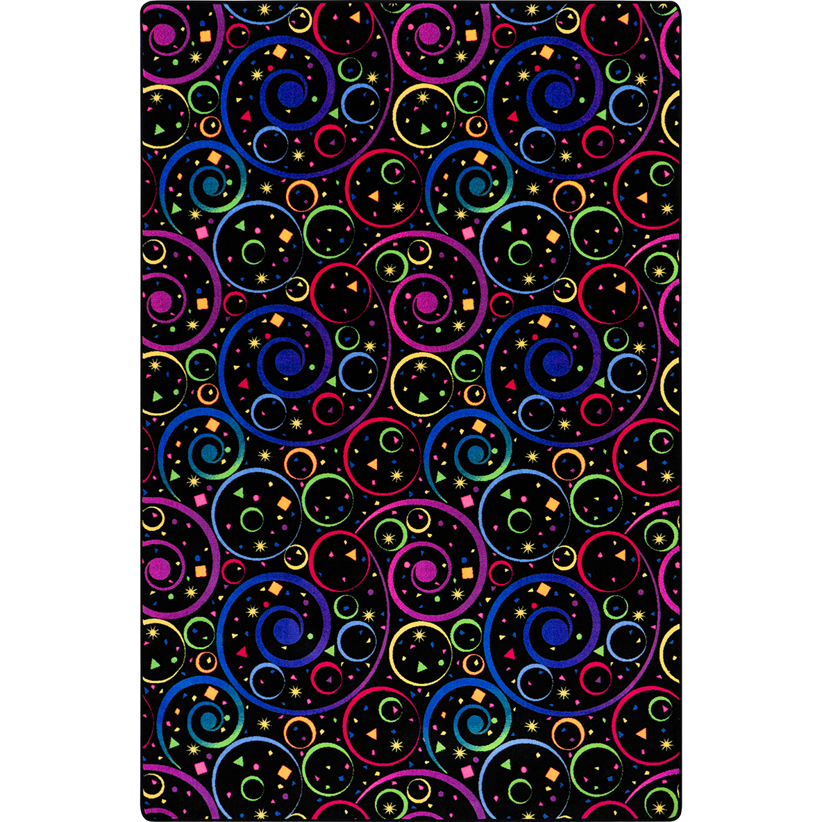Neon Lights Fun and Games 4' x 6' Area Rug in Color Fluorescent