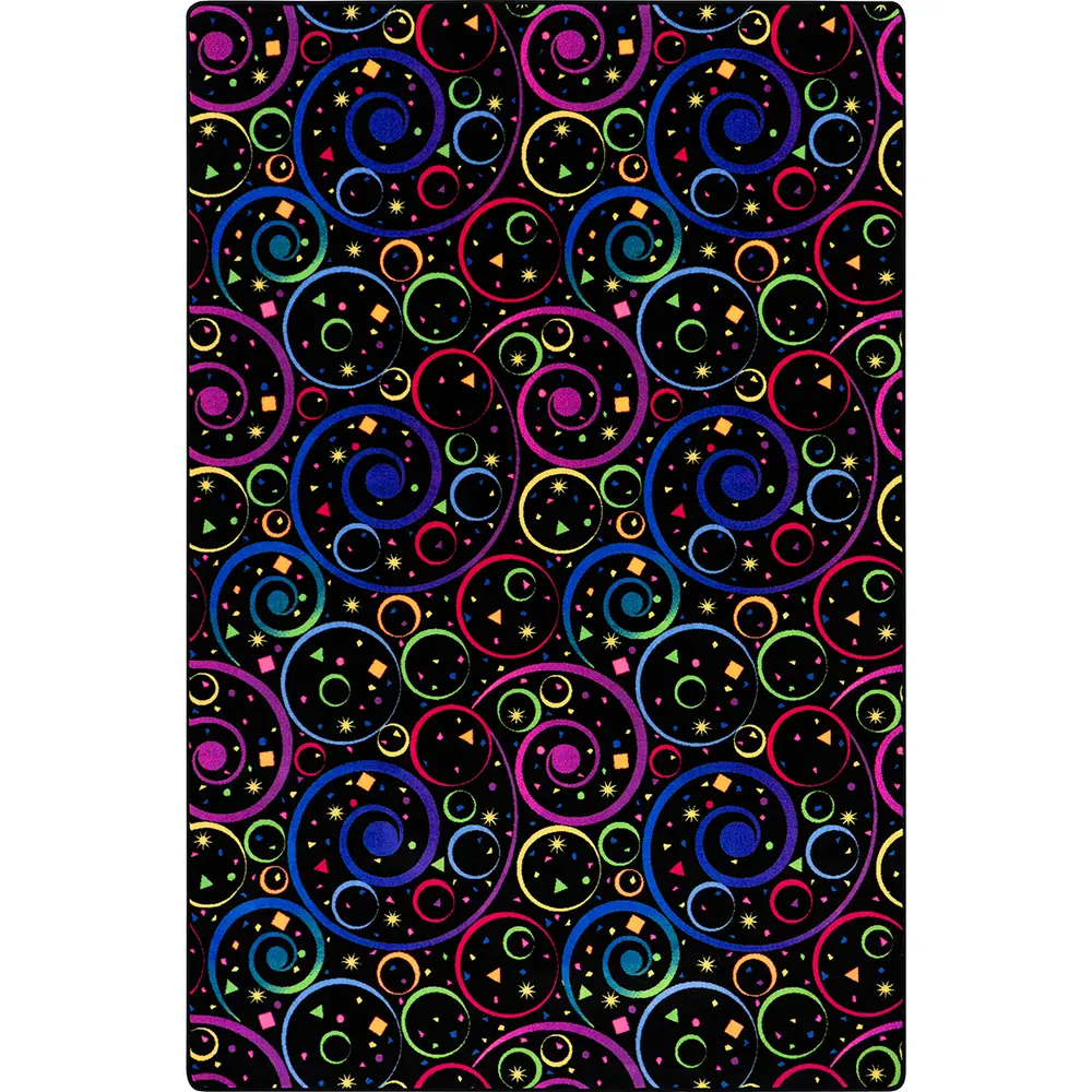 Neon Lights Fun and Games 4' x 6' Area Rug in Color Fluorescent