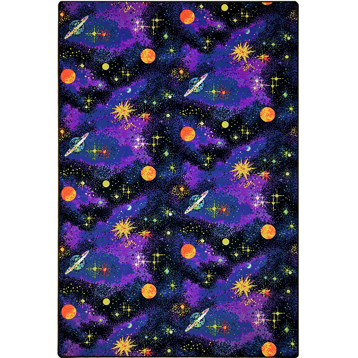 Neon Lights Space Explorer 4' x 6' Area Rug in Color Fluorescent