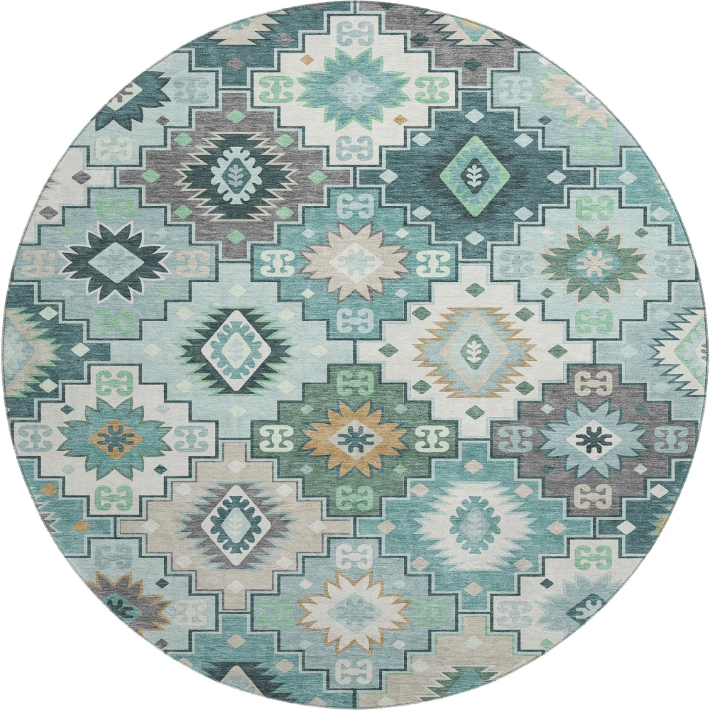 Mayfield AMF2123 Teal 8' x 8' Rug