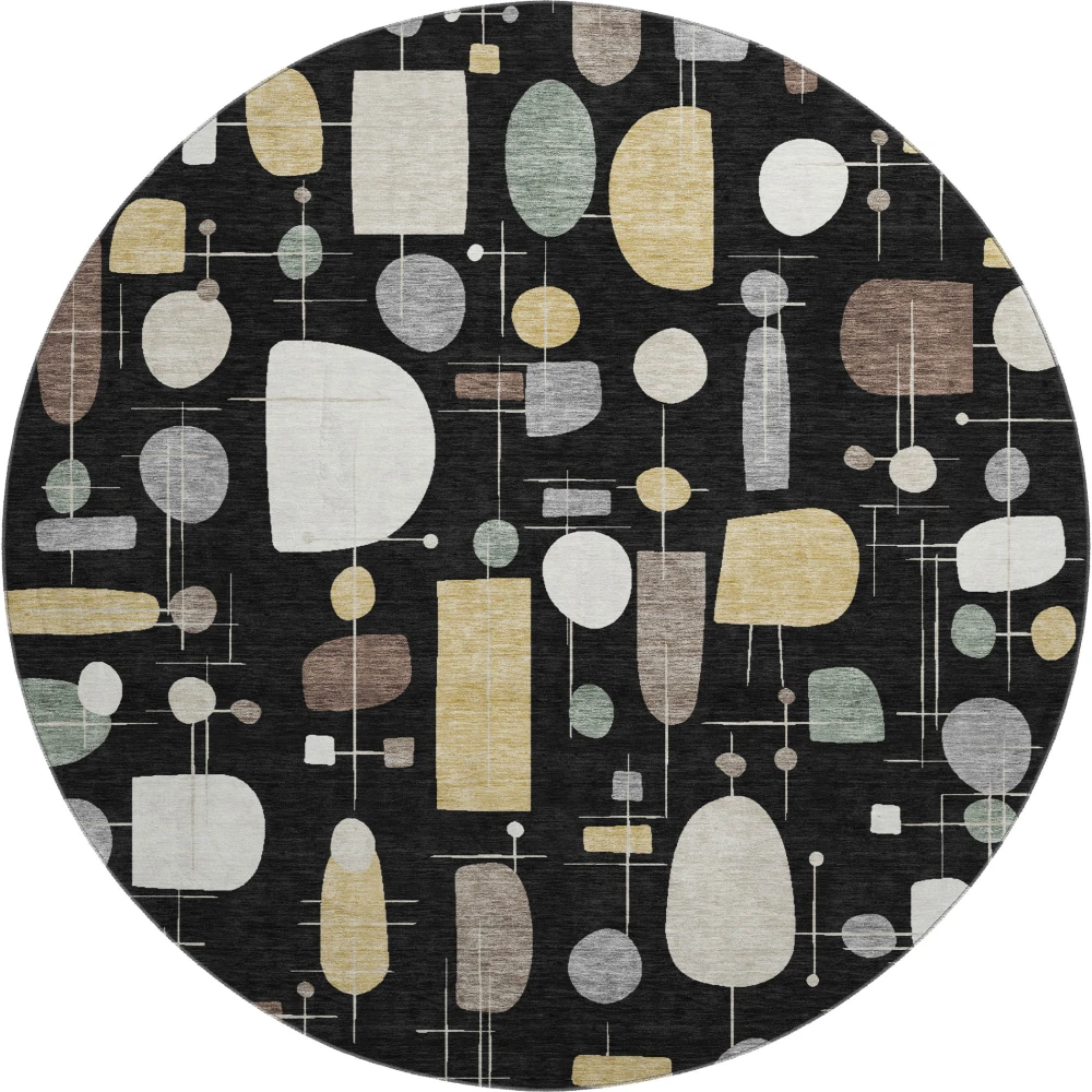 Mayfield AMF2393 Black 8' x 8' Rug