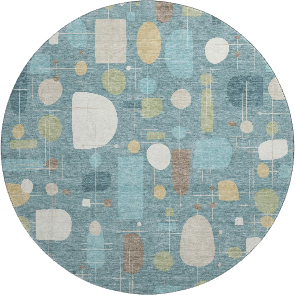 Mayfield AMF2393 Teal 8' x 8' Rug