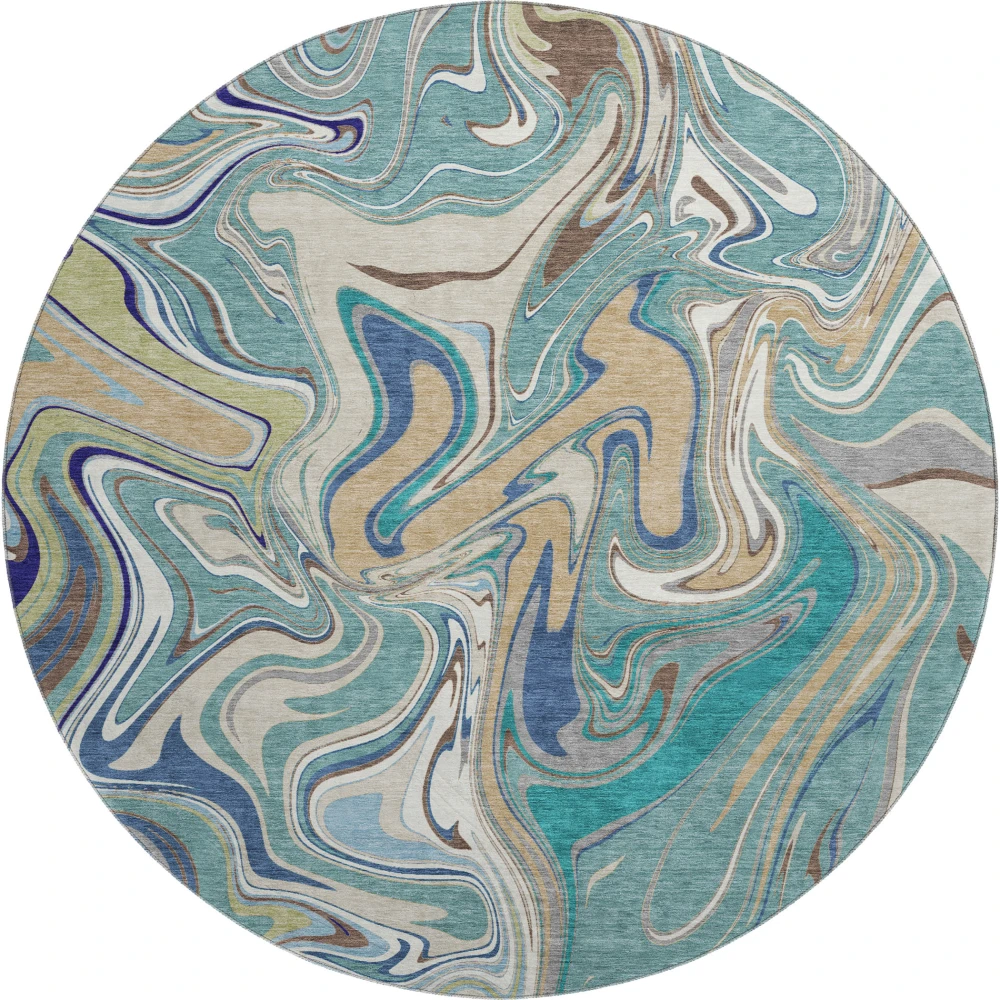 Mayfield AMF2395 Teal 8' x 8' Rug