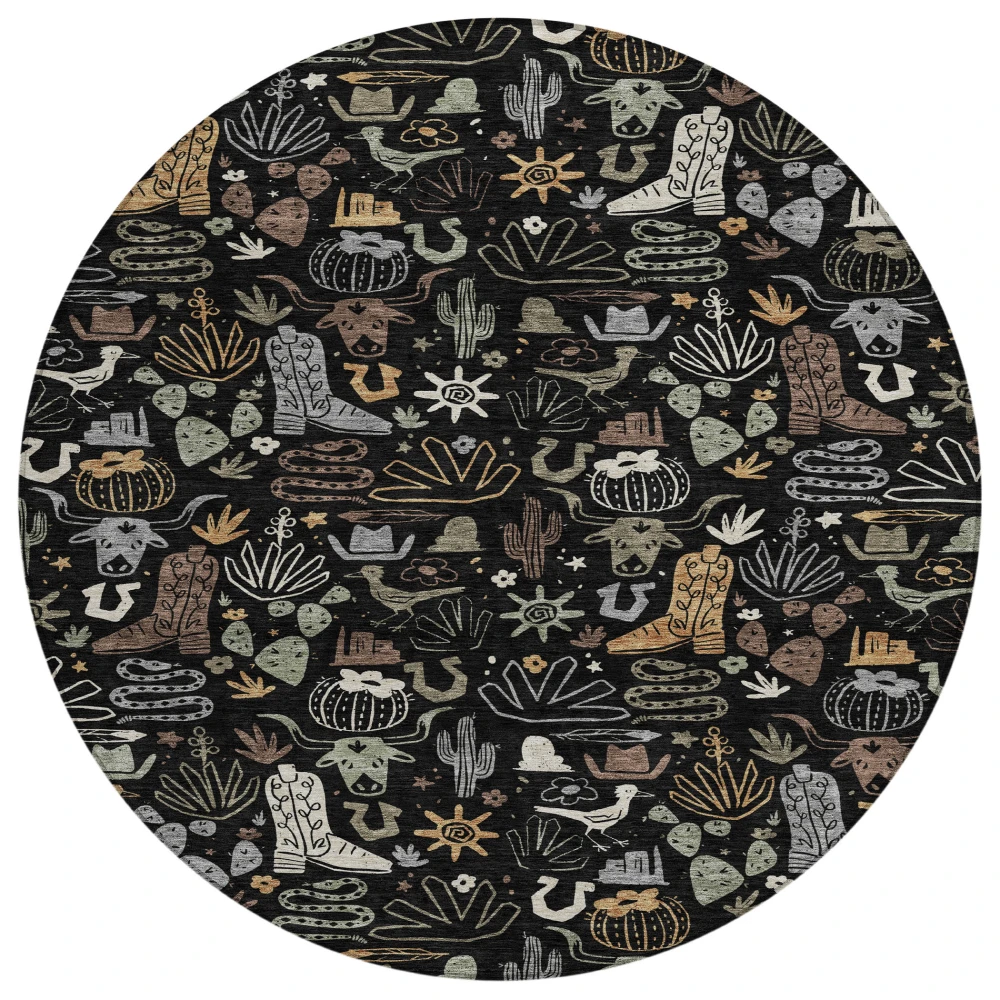 Chantille ACN2512 Black 8' x 8' Rug