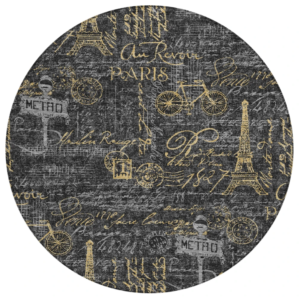 Chantille ACN2639 Black 8' x 8' Rug